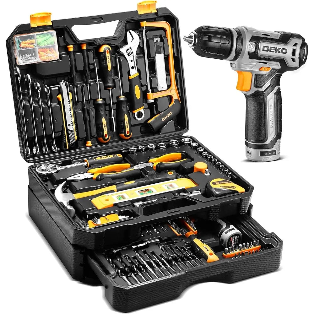 All-in-One Home Tool Kit with 12V Drill