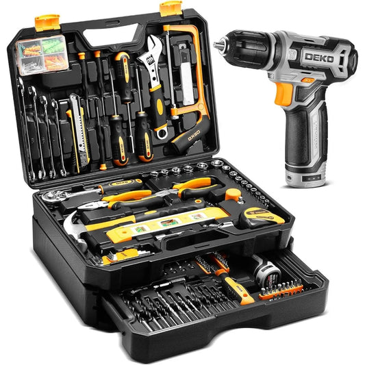 All-in-One Home Tool Kit with 12V Drill