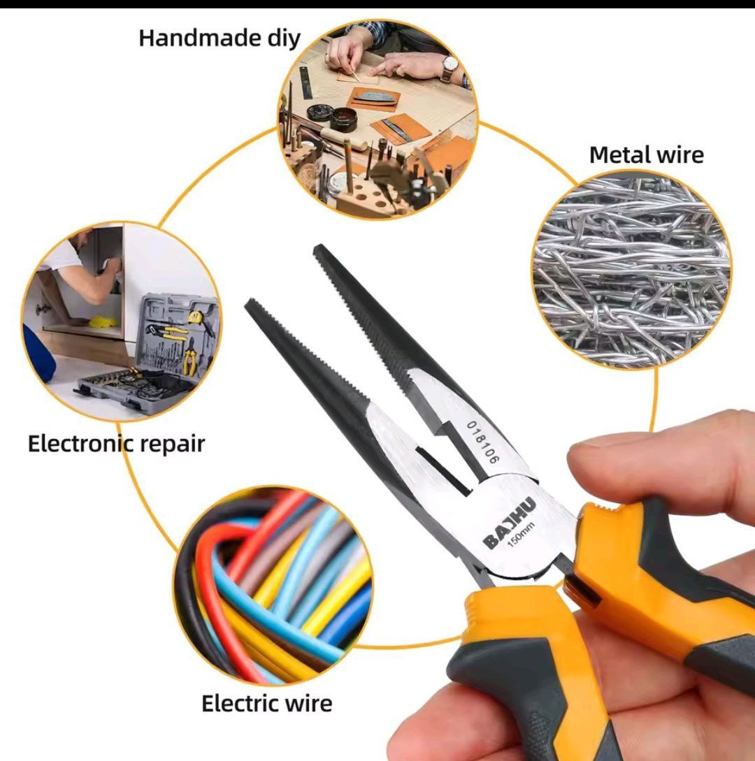 Precision Needle Nose Pliers – 6/8" Electrician Tool