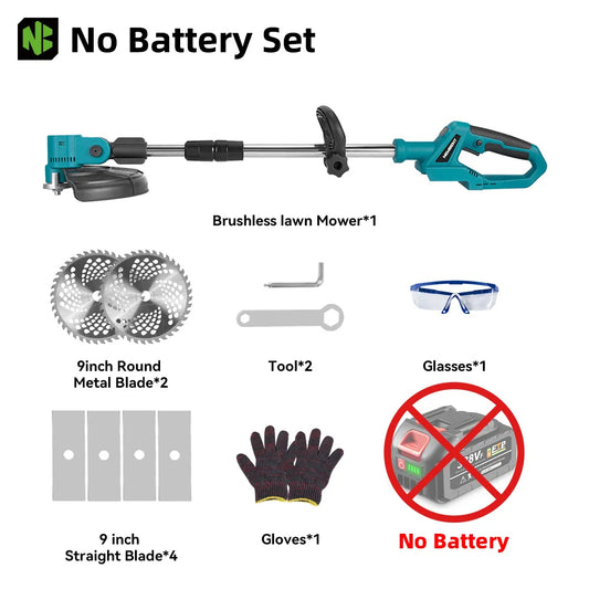 NEWBENY 9" Electric Grass Trimmer – Brushless, Powerful, Cordless