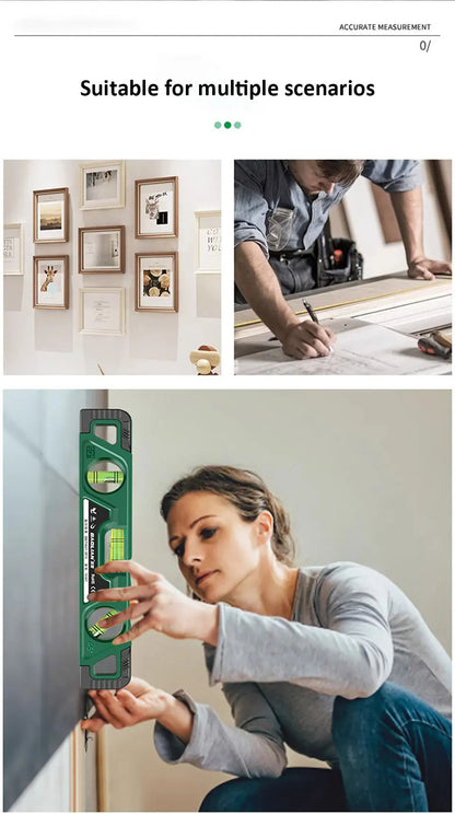 Heavy-Duty Magnetic Level – Shockproof, 3 Angles (225mm)