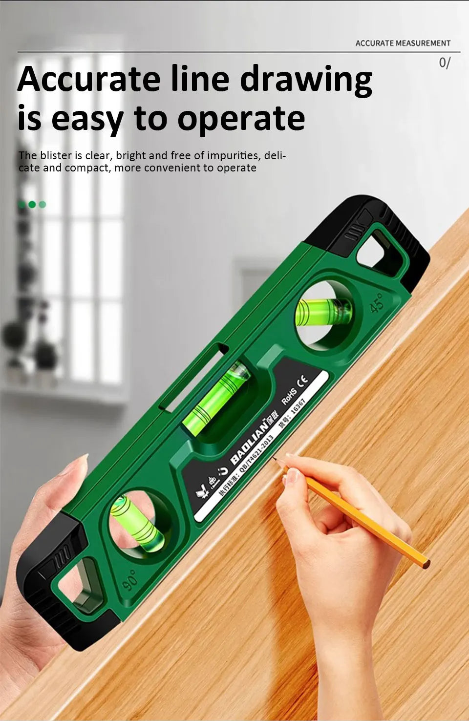 Heavy-Duty Magnetic Level – Shockproof, 3 Angles (225mm)