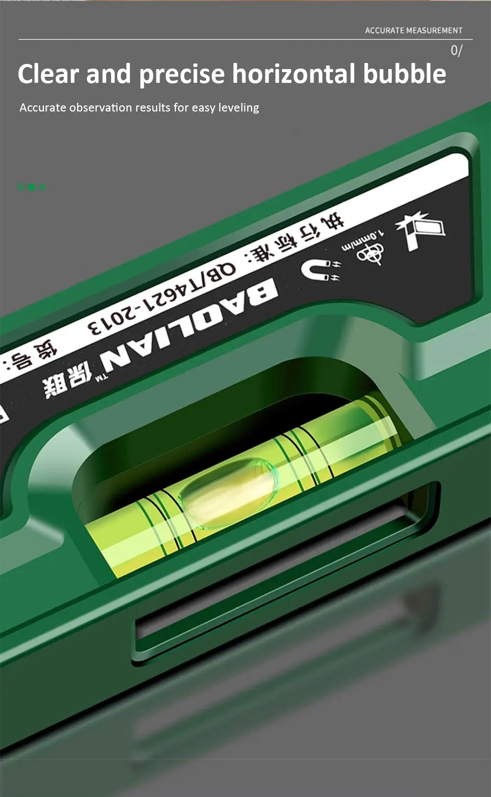 Heavy-Duty Magnetic Level – Shockproof, 3 Angles (225mm)