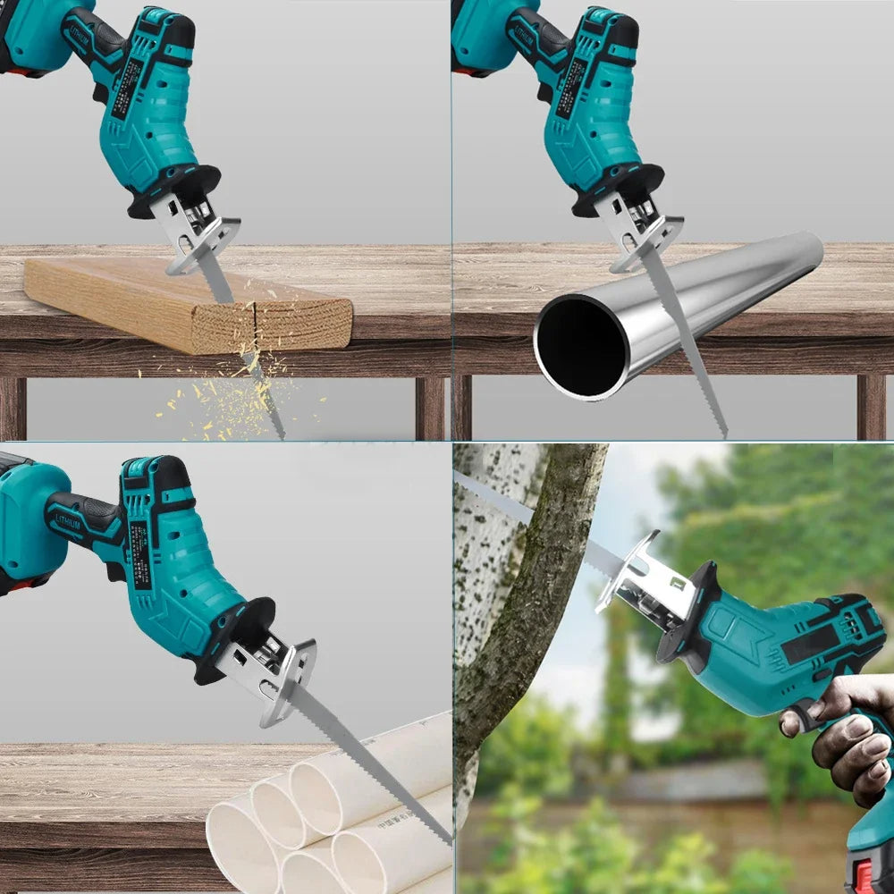 2-Battery Cordless Saw for Fast Wood & Metal Cutting