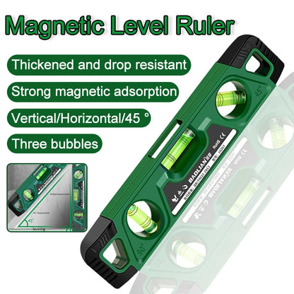Heavy-Duty Magnetic Level – Shockproof, 3 Angles (225mm)