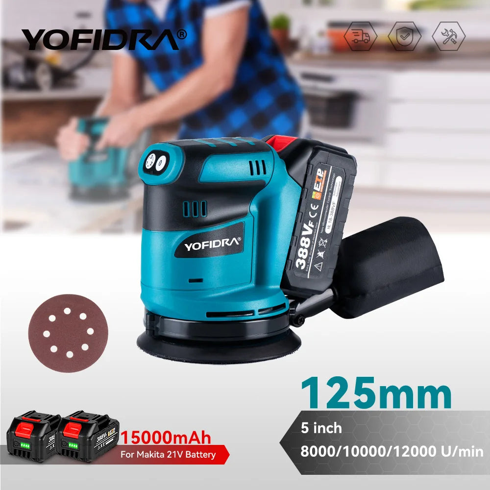 YOFIDRA 5-Inch Cordless Orbital Sander